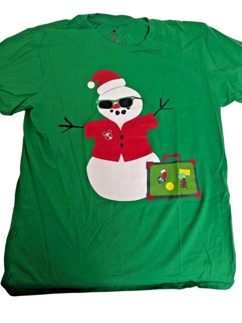 Disney Vacation Club Holiday Snowman T-Shirt 2023 Green Christmas Tee Fun Parks